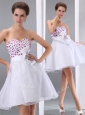 Popular Sweetheart White Short Prom Dresses with Beading