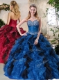 2016 Unique  Ball Gown Multi Color Sweet 16 Quinceanera Dresses with Beading and Ruffles