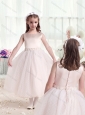 2016 Pretty Scoop Princess Flower Girl Dresses with Appliques