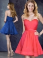 Custom Fit Belted Short Prom Dress in Red