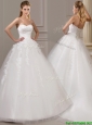 Popular Ball Gown Court Train Wedding Dresses with Appliques and Ruching