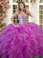 New Style Ruffled and Beaded Sweet 16 Dress in Lilac