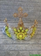 Fashionable Tiara with Yellow Green Rhinestone