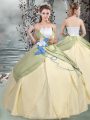 Dynamic Multi-color Sleeveless Taffeta Lace Up Vestidos de Quinceanera for Military Ball and Sweet 16 and Quinceanera