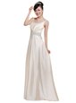 Hot Selling Sleeveless Floor Length Beading Zipper Mother Of The Bride Dress with White