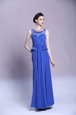 Traditional Blue Dress for Prom Prom and Party and For with Beading and Appliques Scoop Sleeveless Zipper