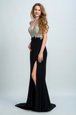 Sleeveless Brush Train Beading Backless Prom Gown