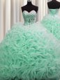 Perfect Fuchsia Ball Gowns Tulle Sweetheart Sleeveless Beading Floor Length Lace Up 15 Quinceanera Dress