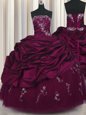 Designer Pick Ups Floor Length Ball Gowns Sleeveless Purple 15th Birthday Dress Lace Up