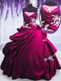 Fuchsia Sleeveless Embroidery and Pick Ups Floor Length 15 Quinceanera Dress