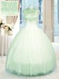 Perfect Sleeveless Zipper Floor Length Beading Quinceanera Gown