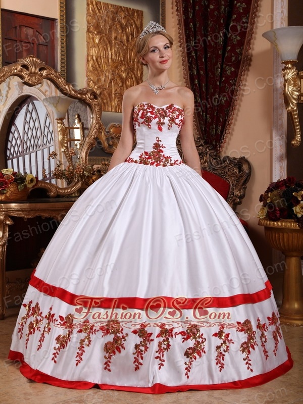 red and white 15 dresses
